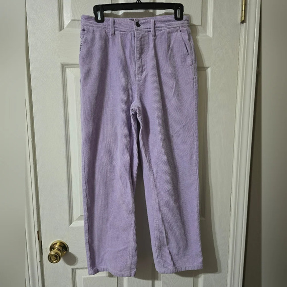 Paterson Wide Leg Lavender Corduroy Skater Pants, Embroidered Back Pocket, EUC! - Picture 2 of 14